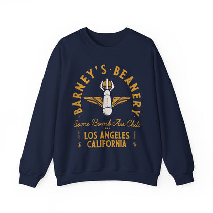 Some Bomb Ass Chili BARNEY'S BEANERY - Mens Graphic Sweatshirt | Gildan 18000 - Bomb Graphic On FRONT