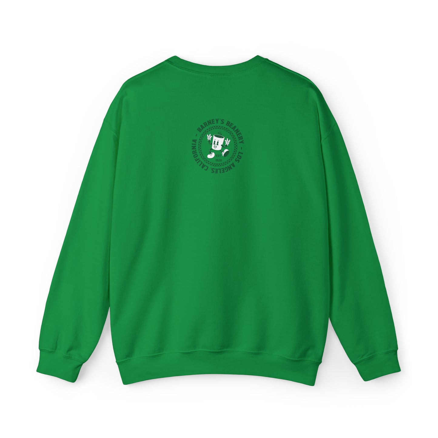 Eat More Chili. Drink More Beer. | BARNEY'S BEANERY Green - Men's Retro Graphic Sweatshirt