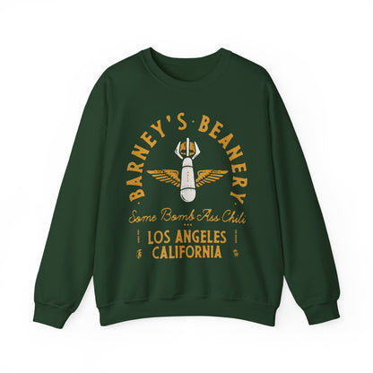 Some Bomb Ass Chili BARNEY'S BEANERY - Mens Graphic Sweatshirt | Gildan 18000 - Bomb Graphic On FRONT