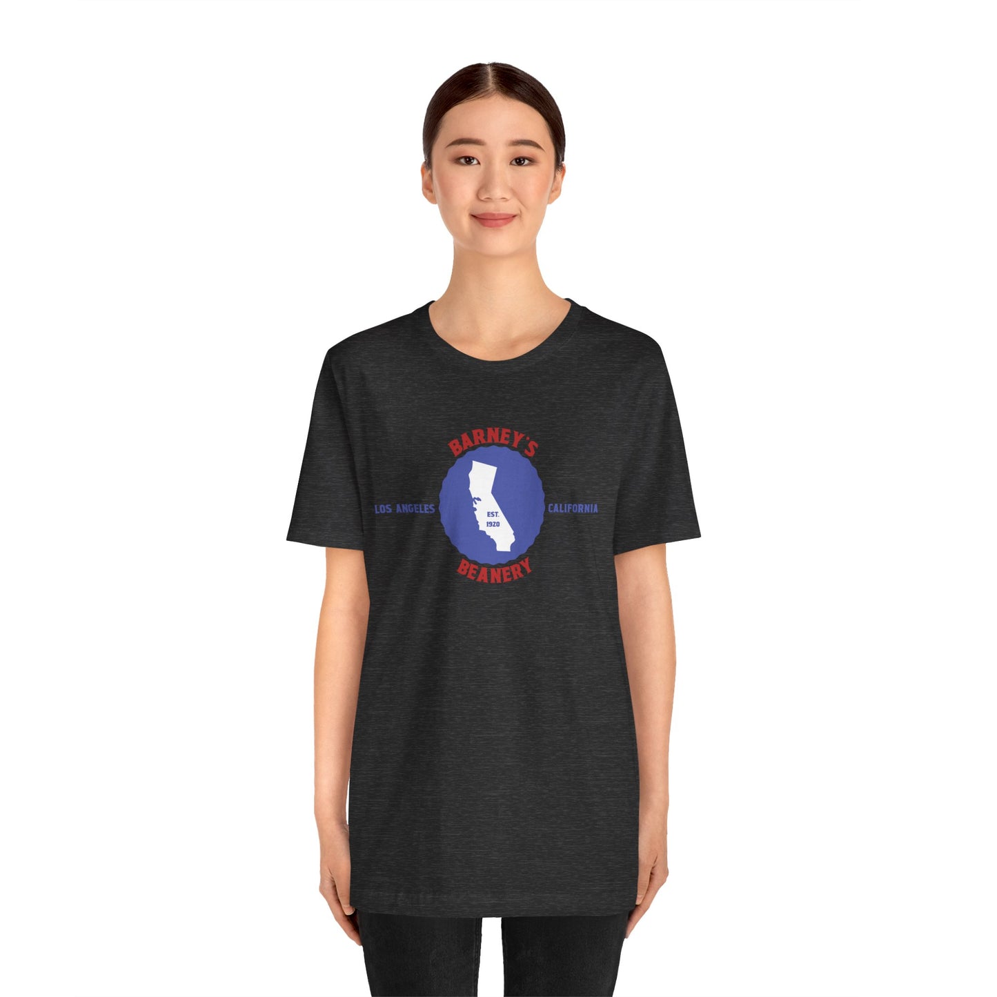 Retro Cali - BARNEY'S BEANERY Red & Blue - Mens  Graphic Tee | Bella + Canvas 3001